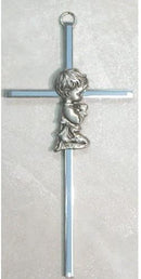 6" Blue Silk Screen Boy Wall Cross for Baby Shower, Infant Decor, Christening, Baptism or First Communion by Christian Living