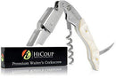 Professional Waiter’s Corkscrew by HiCoup – Bai Ying Wood Handle All-in-one Corkscrew, Bottle Opener and Foil Cutter, The Favored Choice of Sommeliers, Waiters and Bartenders Around The World