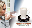 Electric Personal Coffee Mug & Beverage Warmer For Desk, 3.87" Diameter with 2 Bonus Drink Covers :: Large Heat Plate Fits All Cups and Mugs :: Automatic Shutoff for Safety by Bravo Line