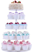 BonNoces 5 Tiers Round Acrylic Pastry Wedding Cupcake Stands Tower Tree-Cupcake Carrier-Clear Tiered Cake Stand Tall Jumbo-Round Dessert Stands-Cupcake Display Stand