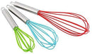 TEEVEA  Set of 3 Multi-Color Silicone whisks with stainless steel handles. Milk & Egg Beater Balloon Metal Whisk for Blending, Whisking, Beating and Stirring