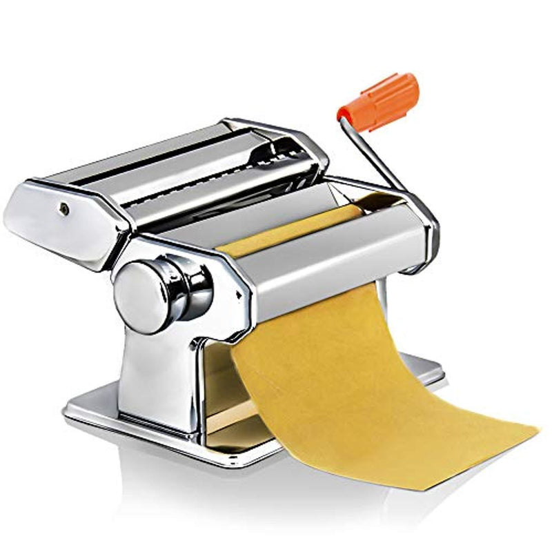 Pasta Maker Machine,Hand Crank Noodle Maker Stainless Steel Noodles Cutter with Clamp for Spaghetti Lasagna Tagliatelle