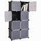 C&AHOME 8 Cube Storage Organizer Toy Rack Cabinet Wardrobe DIY Black Closet with White Doors