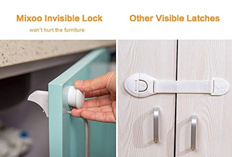 Mixoo Baby Proofing Magnetic Cabinet Locks Child Safety for Drawer, Cupboard,Closet, No Tools or Screws Needed (16 Locks + 3 Keys)