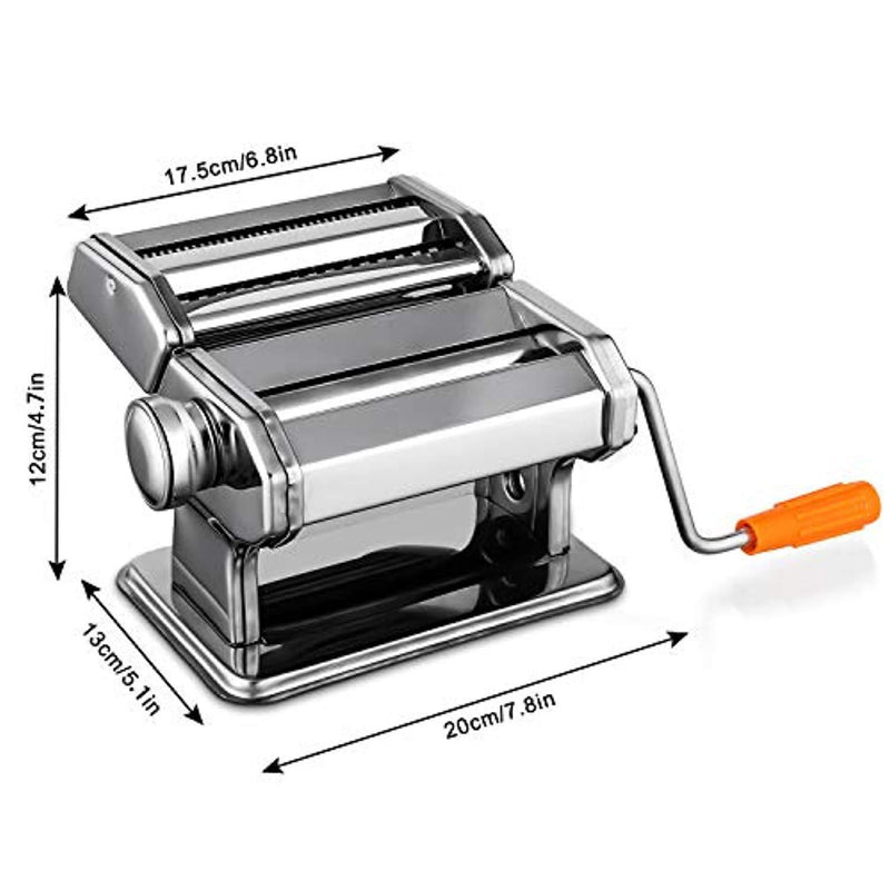 Sailnovo Pasta Maker Machine,Hand Crank Noodle Cutter Stainless Steel Manual Noodles Roller for Fresh Spaghetti Fettuccine Lasagna Tagliatelle