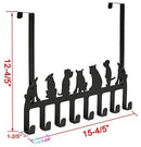 Wintek Over the Door Hook Hanger, Heavy Duty Organizer Rack for Towel, Hat,Hoodies,Coat , Cloth,Bag - 8 Hooks (Black)