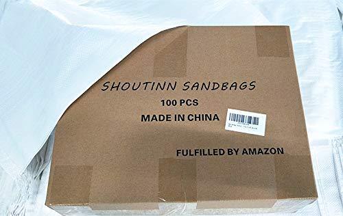 SHOUTINN Empty Sand Bags - with Solid Ties, UV Protection Sandbags,14 " x 26 ", Qty of 100