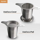 ZPOSE Tea Strainer FDA Approved 304 Stainless Steel Tea Filter, Large Capacity & Double Handle Design Perfect Hanging on Teapot Cups, Fine Mesh Tea Infusers for Loose Tea