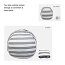 Extra Large Stuffed Animals Storage Bean Bag Cover Cotton Canvas Toy Organizer Great Solution for Blankets Towel Toys Clothes with Long Zipper Grey Striped (38''Bean Bag)