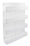 TQVAI 5 Tier Wall Mount Spice Rack Organizer Kitchen Spice Storage Shelf - Made of Sturdy Punching Net, White