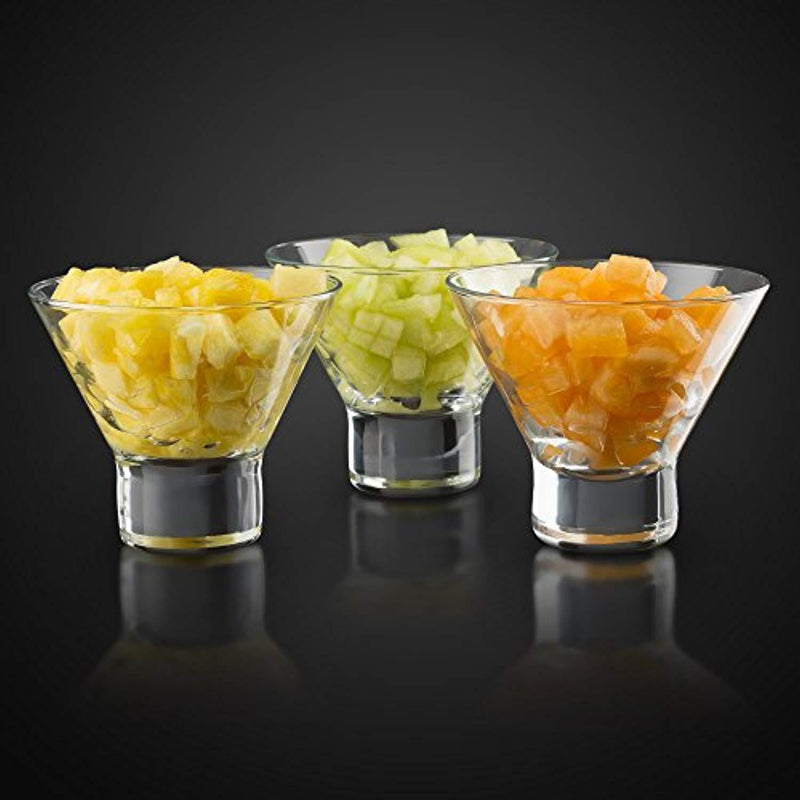 KooK Stemless Martini Cocktail Glass 8 Ounces, Set of 6