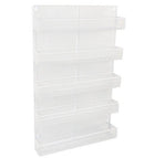 ESYLIFE 5 Tier Wall Mount Spice Rack Organizer Kitchen Spice Storage Shelf - Made of Sturdy Punching Net, White