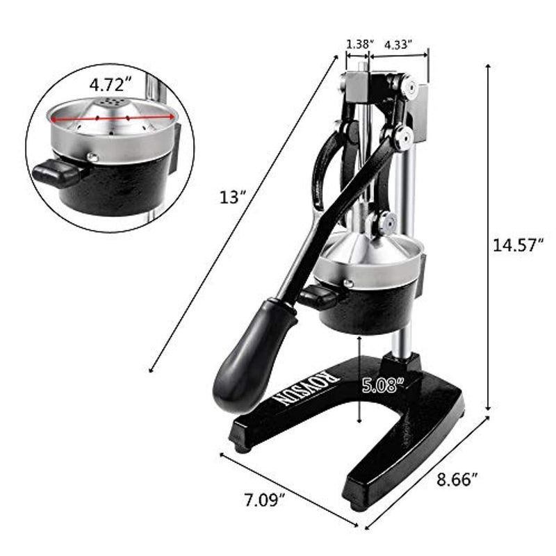 ROVSUN Commercial Grade Citrus Juicer Hand Press Manual Fruit Juicer Juice Squeezer Citrus Orange Lemon Pomegranate (Black)