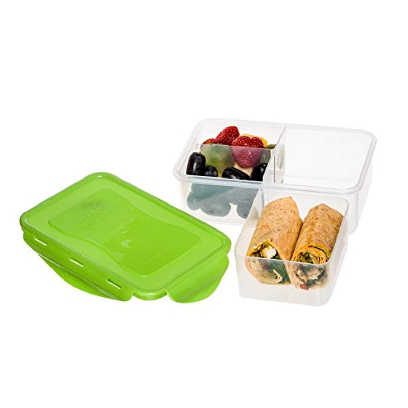 Bento Lunch Box - Set of 3 Boxes -39oz -Meal Prep Containers - BPA Free - Food Control Container- For Adults & Kids -Removable Divider Compartments - Microwave Dishwasher & Freezer Safe - Leak Proof S