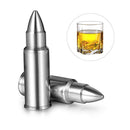 UARTER Stainless Steel Bullet Shaped Whiskey Stones, High Cooling Reusable Ice Chiller, Perfect for Whiskey Vodka Rum Wine Water with Storage Bag, Set of 12, 1/2" D