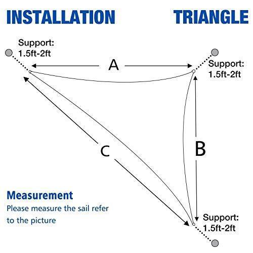 Cool Area CAS-18520-G Right Triangle 16'5'' X 22'11' Sun Shade Sail with SS Hardware Kit, Green