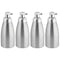 mDesign Modern Metal Foaming Soap Dispenser Pump Bottle for Kitchen Sink Countertop, Bathroom Vanity, Utility/Laundry Room, Garage - Save on Soap - Rust Free Aluminum - 4 Pack - Brushed/Silver