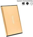 500GB External Hard Drive Portable - Maxone 2.5'' Ultra Slim HDD Storage USB 3.0 for PC, Mac, Laptop, PS4, Xbox one - Gold