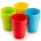 Plaskidy Kids Cups, Set of 12 Kids Plastic Cups, 8 oz Plastic Cups, Unbreakable, Reusable Cups, Dishwasher Safe, BPA-Free, Great Cups for Kids Bright Colored Kids Tumblers