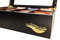 The Bamboo Leaf Wooden Tea Box Storage Chest, 8 Compartments w/Glass Window (Black)