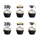 Qibote Graduation Cupcake Toppers 2019 Graduation Party Cake Decorations Cupcake Topper Picks Class of 2019 Graduation Party Supplies (48 PCS)