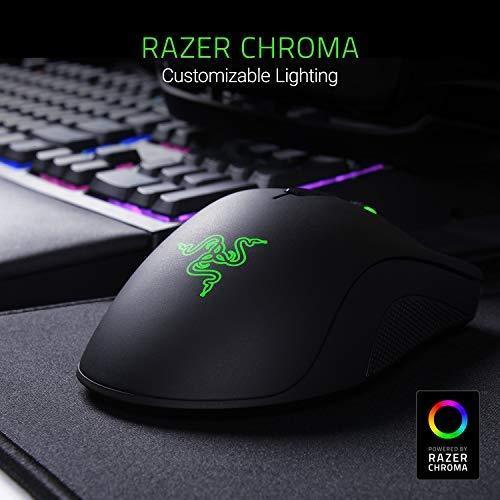 Razer DeathAdder Elite Gaming Mouse: 16,000 DPI Optical Sensor - Chroma RGB Lighting - 7 Programmable Buttons - Mechanical Switches - Rubber Side Grips - Matte Black