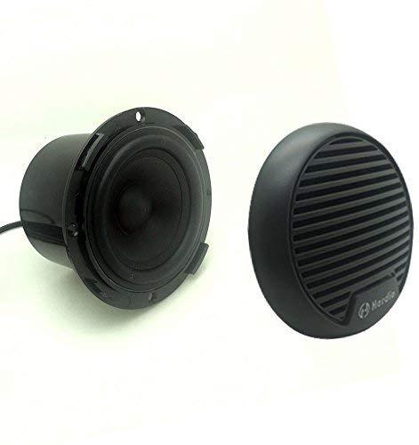 Herdio 3 Inch Waterproof Marine Speakers 2 Way Full Range Audio Stereo System Motorcycle Speaker with MAX Power 140 W (Pair) for Motorcycle,Boat,UTV,ATV,Golf Carts,Powersports,CAR,SPA,Hottub(Black)