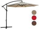 Nature's Blossom 10 Ft Cantilever Offset Patio Umbrella Outdoor Aluminum Hanging Umbrella with Crank and Air Vent, 8 Ribs, Taupe