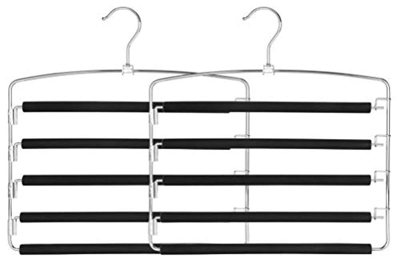 TOPIA HANGER Pants Hangers Slacks Hangers 2 Pack, Swing Arm Slack Hanger, Space Saving Non-Slip Foam Padded Closet Storage Organizer for Pants Jeans Trousers Skirts Scarf CT08B