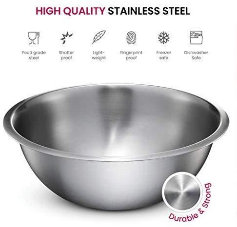 Premium Stainless Steel Mixing Bowls (Set of 6) Stainless Steel Mixing Bowl Set - Easy To Clean, Nesting Bowls for Space Saving Storage, Great for Cooking, Baking, Prepping by Veracity & Verve