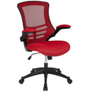 Flash Furniture Mid-Back Black Mesh Swivel Ergonomic Task Office Chair with Flip-Up Arms - BL-X-5M-BK-GG