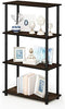 Furinno (99557BK/GY) Turn-N-Tube 4-Tier Multipurpose Shelf Display Rack - Black/Grey