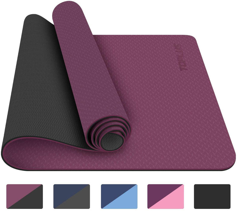 TOPLUS Yoga Mat - Classic 1/4 inch Pro Yoga Mat Eco Friendly Non Slip Fitness Exercise Mat with Carrying Strap-Workout Mat for Yoga, Pilates and Floor Exercises