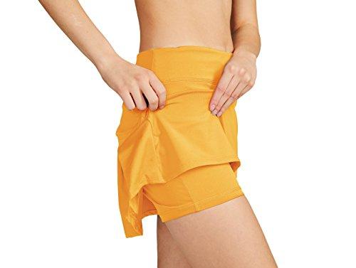 Cityoung Women's Casual Pleated Tennis Golf Skirt with Underneath Shorts Running Skorts