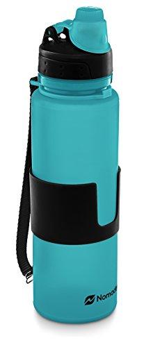 Nomader Collapsible Water Bottle - Leak Proof Twist Cap - BPA Free, 22 oz