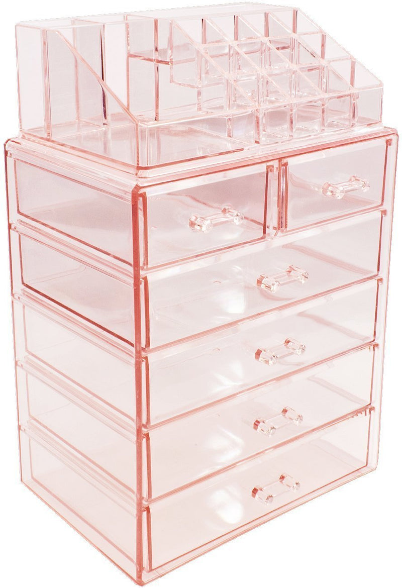 Sorbus Acrylic Cosmetic Makeup and Jewelry Storage Case Display-Spacious Design-for Bathroom, Dresser, Vanity and Countertop (4 Large, 2 Small Drawers, Clear)