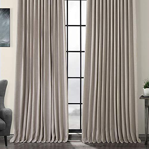 HPD Half Price Drapes BOCH-LN1857-84-DW Faux Linen Extra Wide Blackout Room Darkening Curtain, 100 X 84, Oatmeal