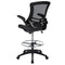 Flash Furniture Mid-Back Black Mesh Swivel Ergonomic Task Office Chair with Flip-Up Arms - BL-X-5M-BK-GG