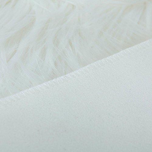 OJIA Deluxe Soft Fuzzy Fur Rugs Faux Sheepskin Shaggy Area Rugs Fluffy Modern Kids Carpet for Living Room Bedroom Sofa Bedside Decor(2 x 3ft, Grey)