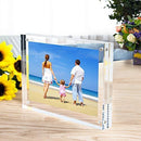 Acrylic Picture Frame 5x7", Double Sided Magnetic Photo Frames 20% Thicker Blcoks, Frameless Desktop Display Retail Gift Box Package (0.95inch, 5 Pack)