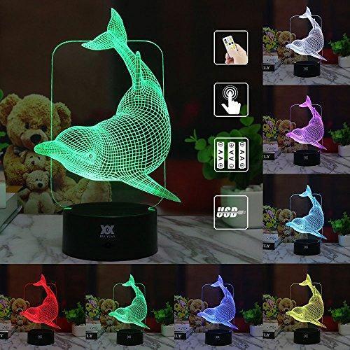 3D Illusion Animal Giraffe Remote Control LED Desk Table Night Light Lamp 7 Color Touch Lamp Kiddie Kids Children Family Holiday Gift Home Office Childrenroom Theme Decoration by HUI YUAN