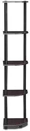 Furinno Turn-N-Tube 5 Tier Corner Display Rack Multipurpose Shelving Unit, Columbia Walnut/Black