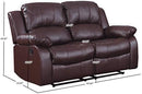 Homelegance Resonance 83" Bonded Leather Double Reclining Sofa, Brown