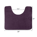 Clara Clark 2-Pack Bath Mat Set – Large and Small Bathroom Rug Set, Absorbent Memory Foam Bath Rugs, Non-Slip, Thick, Cozy Velvet Microfiber Bathrug, Plush Shower, Toilet Floor Bathmats Carpet, Black