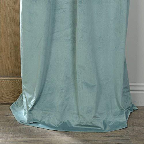 Half Price Drapes VPCH-184005-108-GRBO Signature Grommet Blackout Velvet Curtain, Natural Grey, 50 X 108