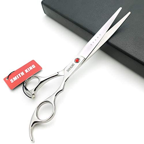 Elfirly 7.0in Professional Pet Grooming Scissors Set,Straight & Thinning & Curved Scissors 4pcs Set for Dog Grooming