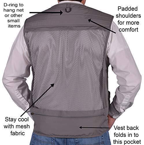 Autumn Ridge Traders Fly Fishing Photography Climbing Vest with 16 Pockets Made with Lightweight Mesh Fabric for Travelers, Sports, Hiking, Bird Watching, River Guide Adventures and Hunting.