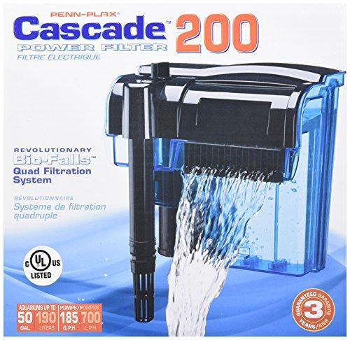 Penn Plax Cascade Hang-on Aquarium Filter with Quad Filtration System