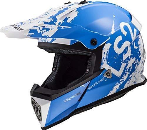 LS2 Helmets Motorcycle & Powersports Helmet's Off-Road Fast Mini V2 (Strong Red Blue, Medium)