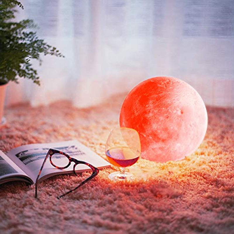 3D Moon Lamp (Diameter 5.9 inch), Morpilot 16 Colors 3D Print Moon Light Home Decorative Lights Night Light with Remote & Touch Control and USB Recharge for Baby Kids...